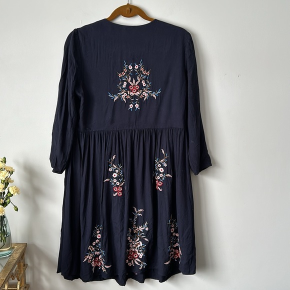 Mark and Spencer | LIMITED EDITION Embroidered Tie Detail Skater Dress - Picture 8 of 10